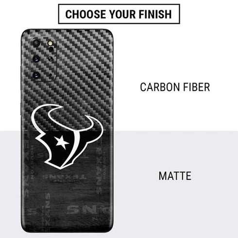 NFL Houston Texans Black & White Galaxy S20 Plus Skin